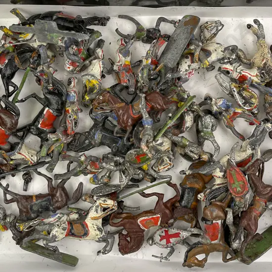 Antique Semi-Flats Knights and Arabs on Horse Back