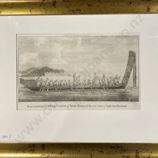 18th Century Copper Plate Engraving - "Representation of a War Canoe"