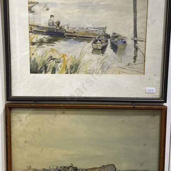 Two Framed Scenic Watercolors