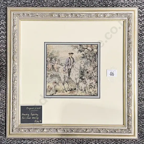 Gilt Framed Vintage Hunting Tapestry