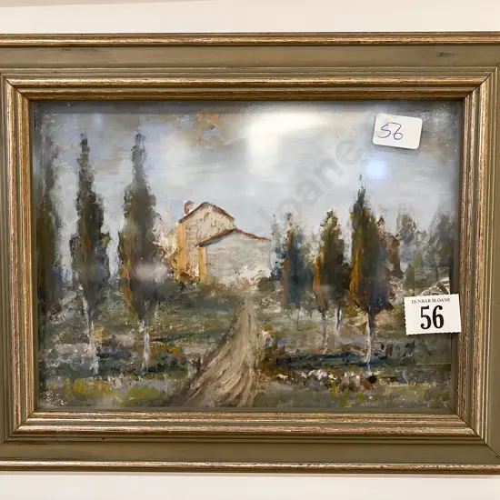 Small Vintage Oil Work - Tuscan Landscape