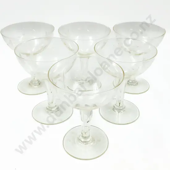 Six Hollow Stem Champagne Glasses