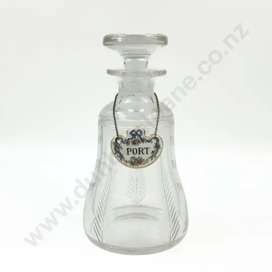 Stuart Crystal Decanter with Ceramic Port Label