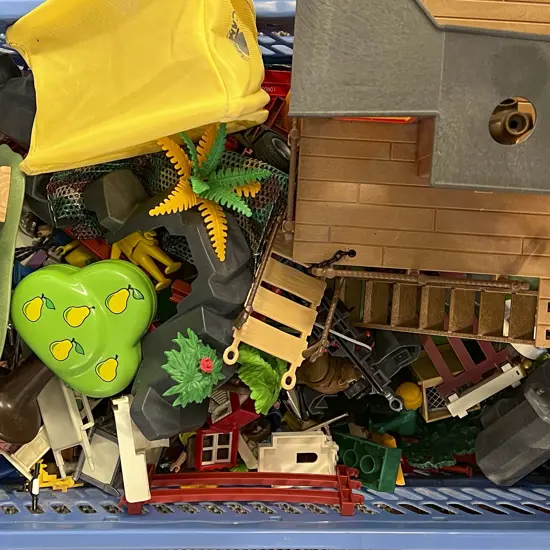 Plastic Basket of Toys