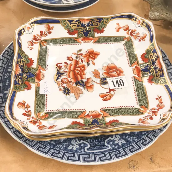 Pair of Spode Imari Dishes and Blue and White