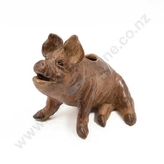 Glazed Pig Salt Holder and Spoon