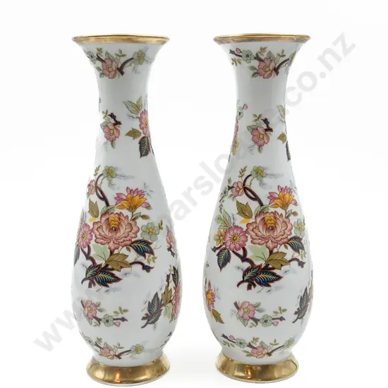 Pair of KPM German Floral Vases