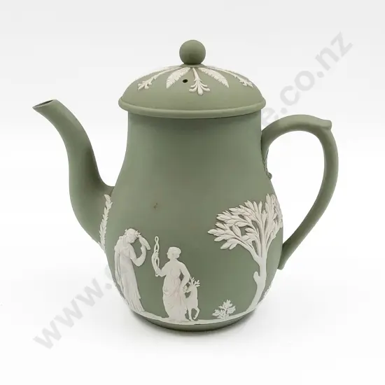 Wedgwood Green Jasperware Tea Pot