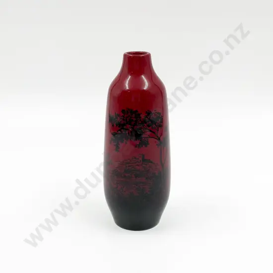 RD Flambe Woodcut Pattern Vase