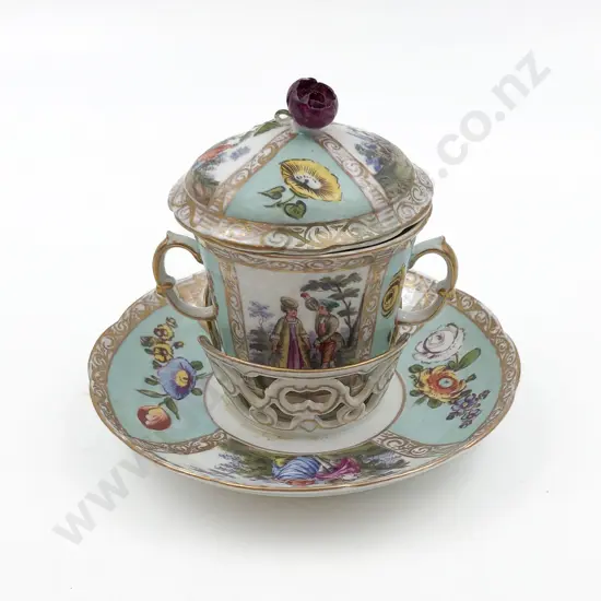 German Chocolate Cup and Cover on Stand