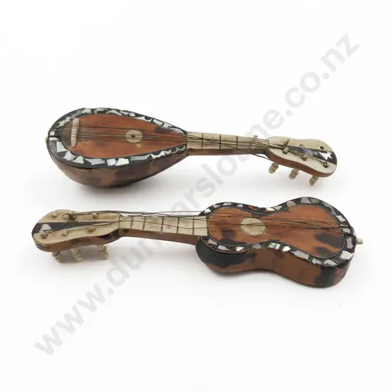 Miniature Tortoiseshell Mandolin and Guitar