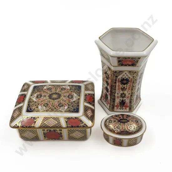 RCD Imari Vase and Two Trinket Boxes