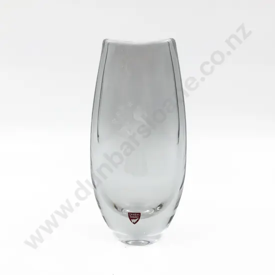 Orrefors Sweden Glass Vase Engraved with Young Girl