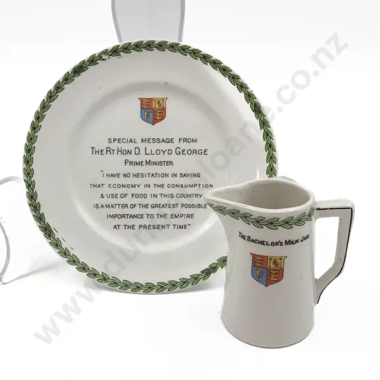 Staffordshire WWI Related Jug and Dish