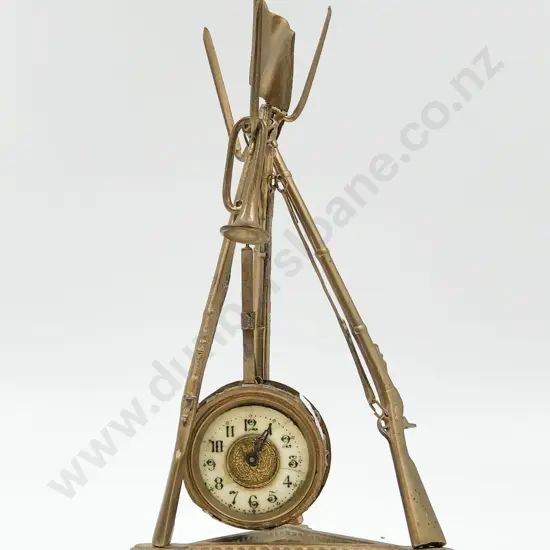 Novelty Gilt Metal Military Related Clock
