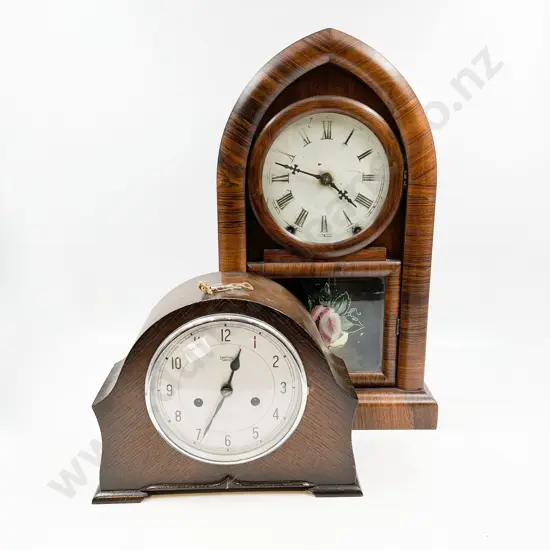 American Rosewood Mantle Clock and Oak Mantle Clock