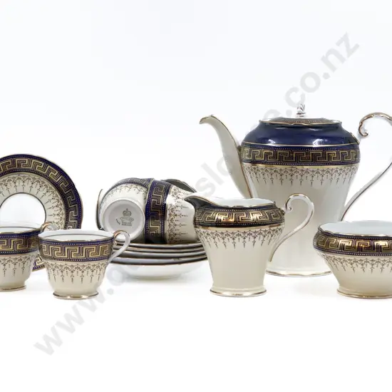 Aynsley Blue and Gilt Coffee Set