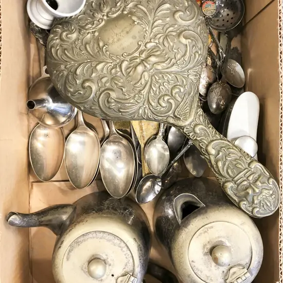 Box of Assorted S/P Including Cutlery etc