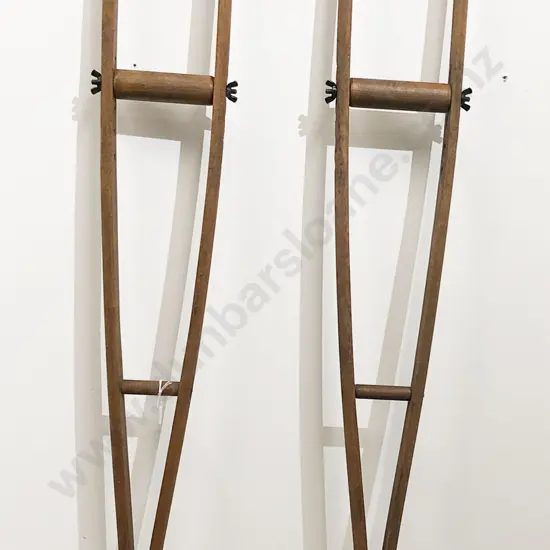 Pair of Vintage Wooden Crutches