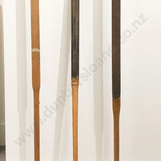 Three Vintage Wooden Croquet Mallets including Slazenger