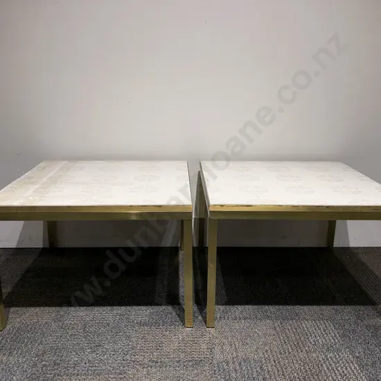 Pair of Tile Topped Side Tables