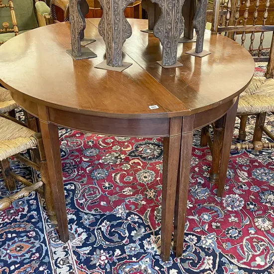 Pair Geo III Mahogany D Shaped Side Tables