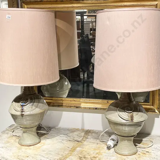 Pair of NZ Pottery Table Lamps