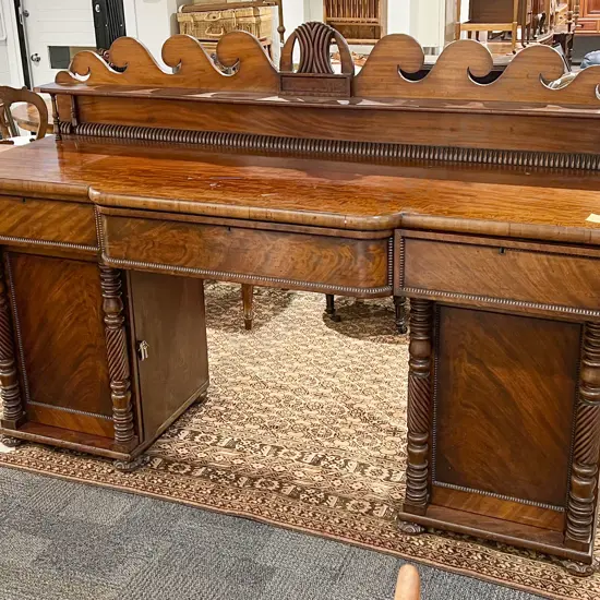 WMIV Mahogany Breakfront Pedestal Sideboard