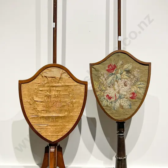 Two Victorian Tapestry Pole Screens (faults)