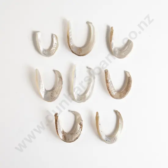 Eight Small Shell Matau (Fishhooks)
