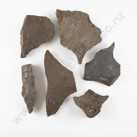 Five Awls From The Pitcairn Islands (Basalt)