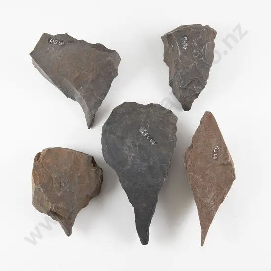 Five Awls From The Pitcairn Islands (Basalt)