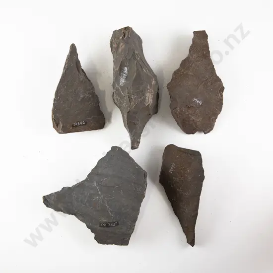 Five Awls From The Pitcairn Islands (Basalt)