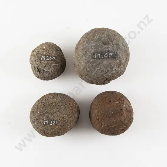 Four Small Hammer Stones From Pitcairn Islands (Basalt)