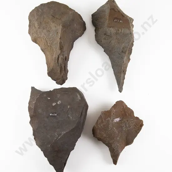 Four Large Awls From The Pitcairn Islands (Basalt)