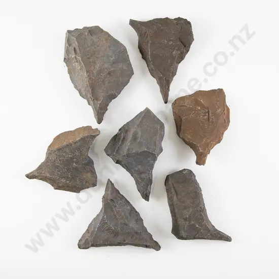 Seven Awls From The Pitcairn Islands (Basalt)