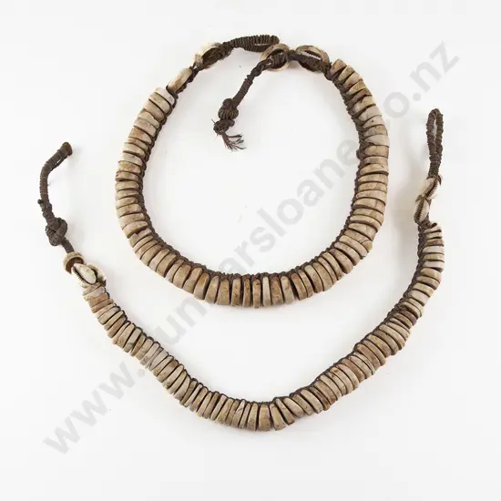 Two Cowrie Shell Currency Necklaces From The Madang Province