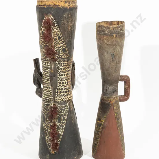 Two Kundu Ramu River Drums From Papua New Guinea