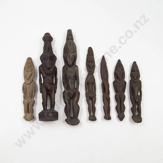 Seven Papua New Guinea Ramu River Standing Figures