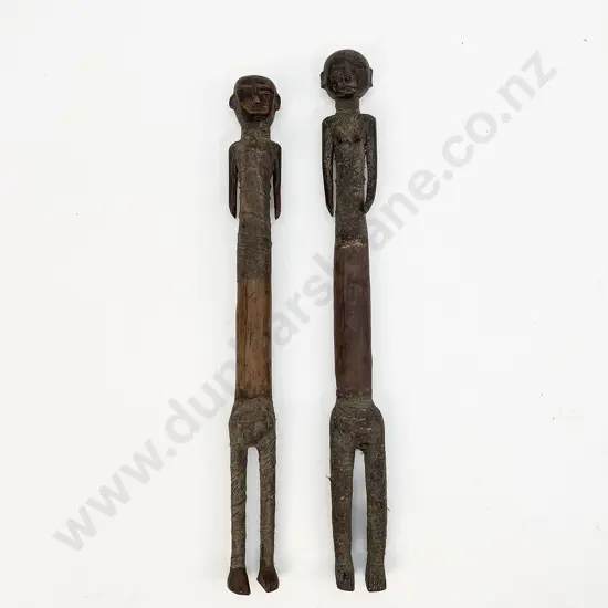 A Pair Of Carved Wood African Figures