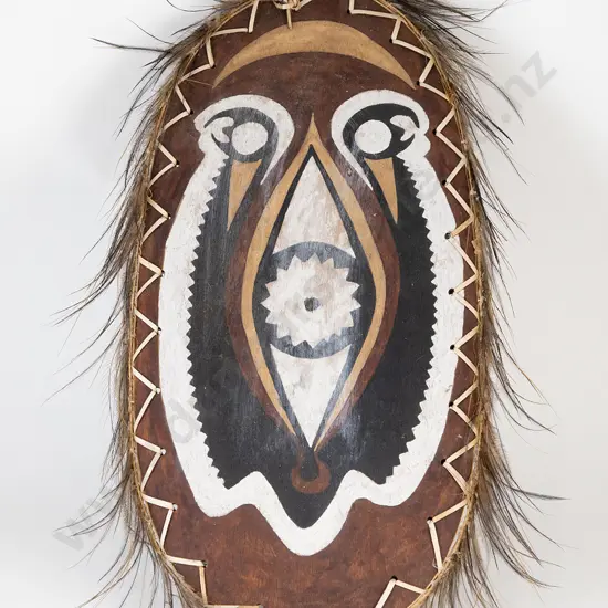 Papua New Guinea Sepik River Mask Wall Hanging With Cassowary Feathers