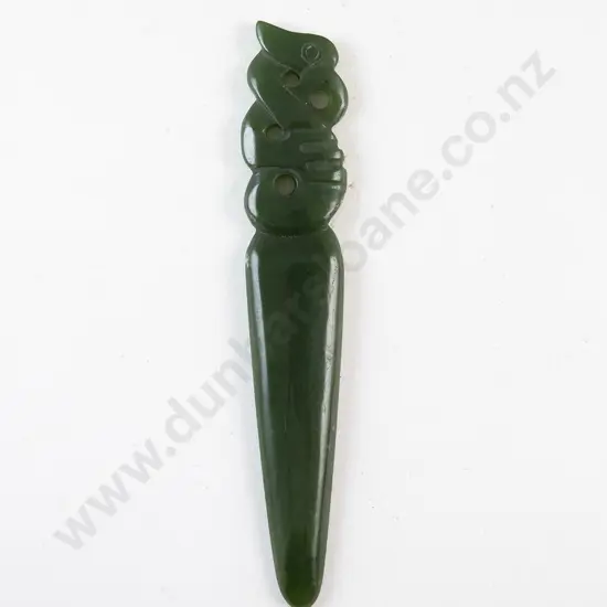 Pounamu Letter Opener With Mania Head