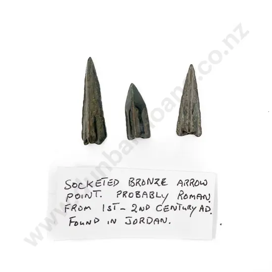 Three Roman Socketed Bronze Arrow Points