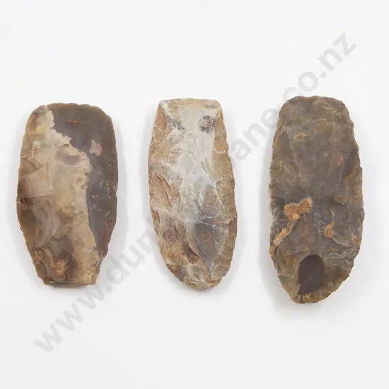 Three Neolithic Celt Axe/Hammerstone Tool