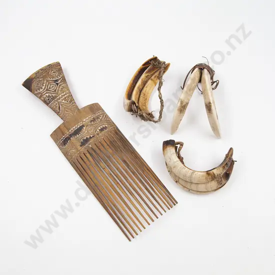 A Papua New Guinea Hair Comb With Boar Tusk Body Adornments (4)