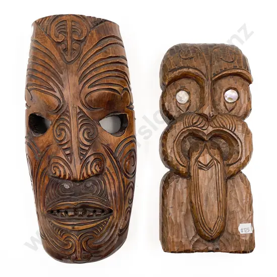 Carved Mask With Pou Whakairo