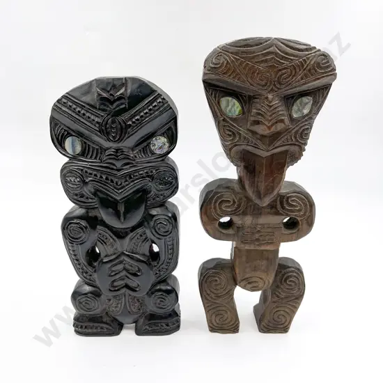 Two Pou Whakairo Figures