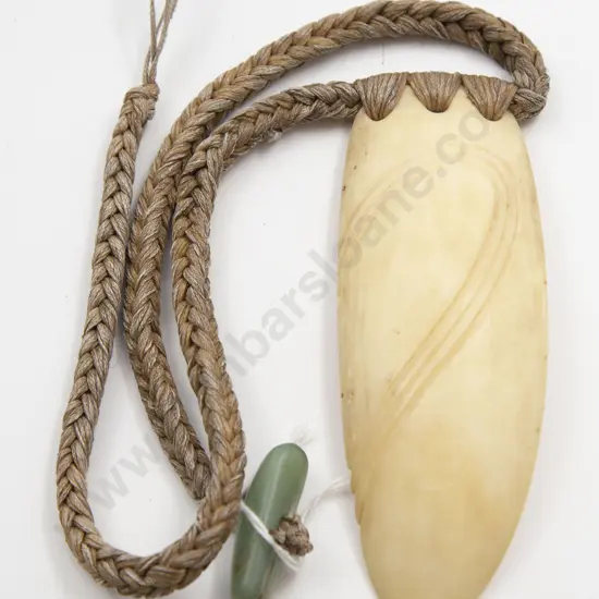 Whale Tooth Pedant With Pounamu Toggle