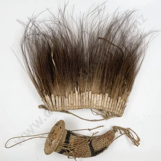 Papua New Guinea Penis Gourd And Cassowary Feather Neck Adornment