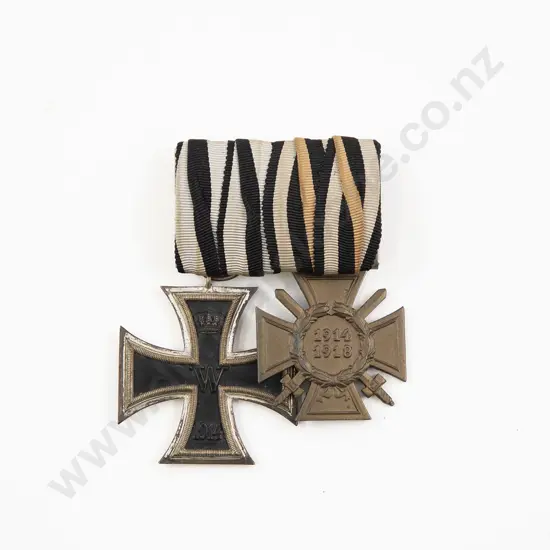 WWI German Two Medal Group with Ribbons